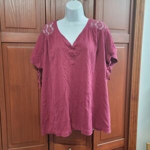 Vintage Route 66 Original Clothing Co Womens Red Lace Short Sleeve | 3XL